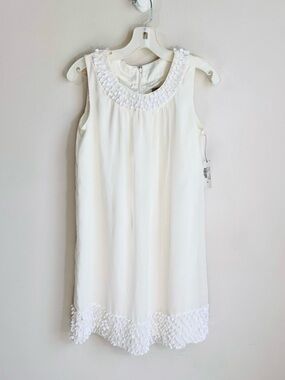NWT Worthington Embellished Sleeveless Mini Dress in Polar Bear White Size 4